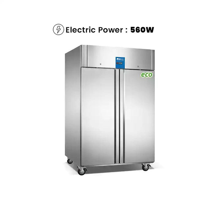 Lava Inox GN1480TN2 Double Door Upright Chiller 8 Layer Gray Shelves 560 W   HorecaStore