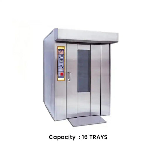 capinox gcxz 16e electric rotary oven stainless steel plc touch screen control panel 128 x 225 x 240 cm capacity 16 trays