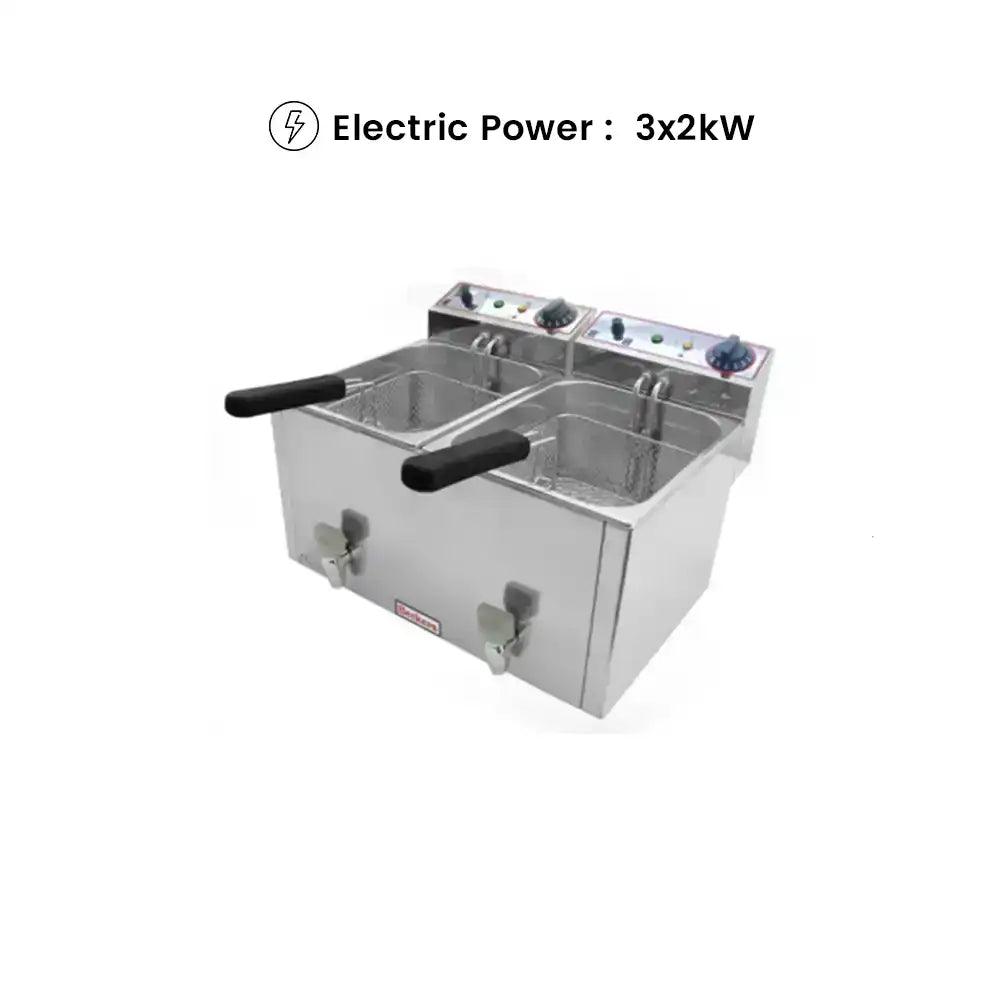 Beckers FR 8+8LT Electric Double Deep Fryer 8+8 L, Power 2 X 3 kW - HorecaStore