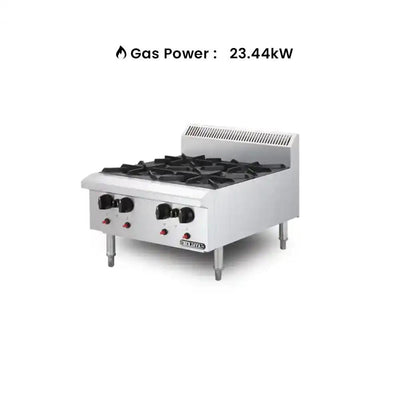 Berjaya OB4-17 Gas Table Top Vertical 4 Open Burners, Power 23.44 KW - HorecaStore