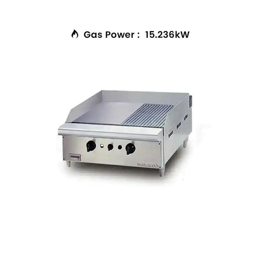 Berjaya GG2BHR-17 Gas Griddle Halfribbed 2 Burner Cooking Surface, Power 15.236 KW - HorecaStore