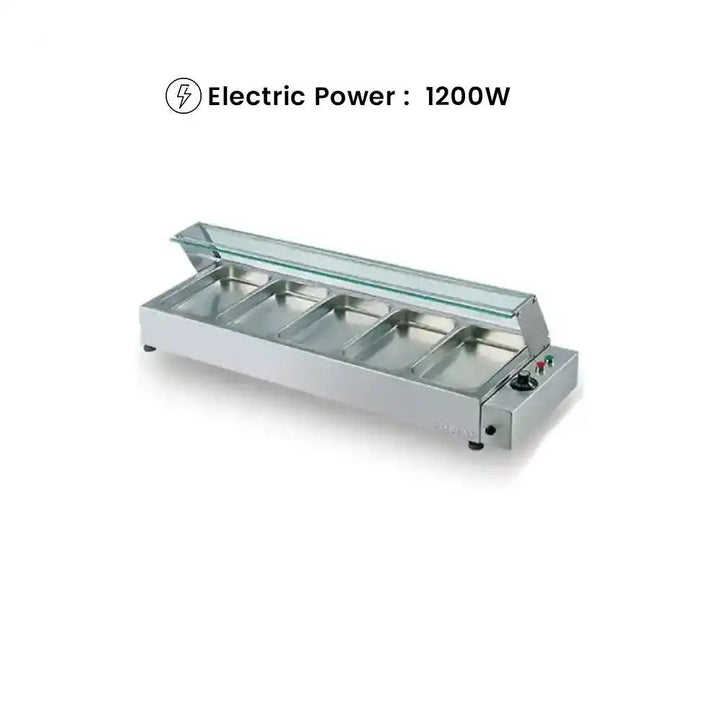 Berjaya BMC5 Electric Mini Bain Marin Counter 5 GN Trays Without Lid, Power 1200W - HorecaStore