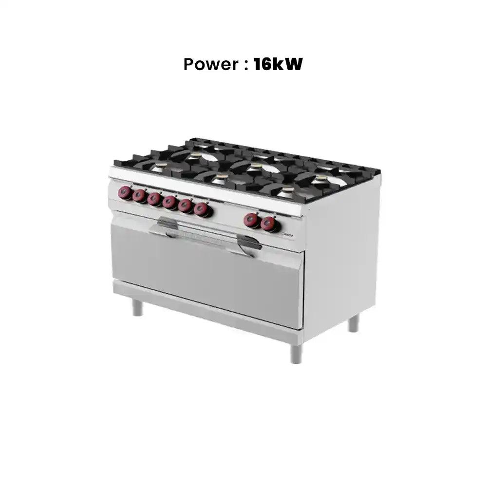 Desco FAG73MM0 6 Open Flame Burners With Gas Oven 35.5 kW   HorecaStore