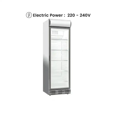 Coldera CL 380 SDC Electric Single Door Visi Cooler Without Canopy 382 L, Power 220-240V/50Hz, 60 X 65 X 200 cm - HorecaStore