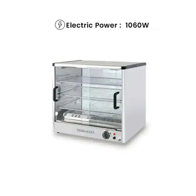 Berjaya FW45 3 Shelves Food Warmer With Internal Light, Power 1060W, 79.7 X 33.7 X 51.5 cm - HorecaStore