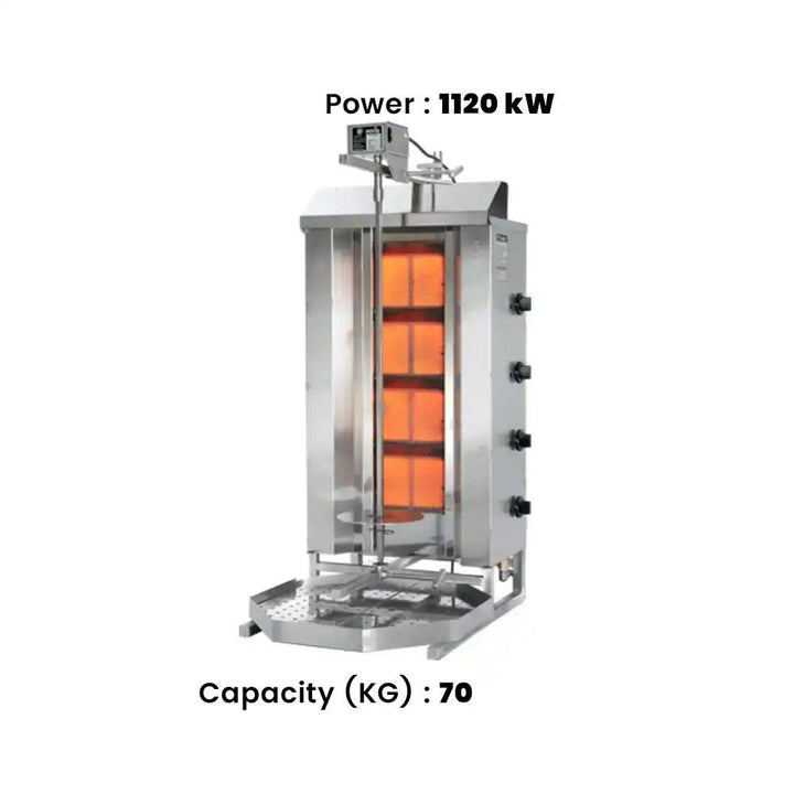 Potis GD4 Natural Gas Shawarma Machine 70 KG 11.20 kW, 55 x 74 cm   HorecaStore