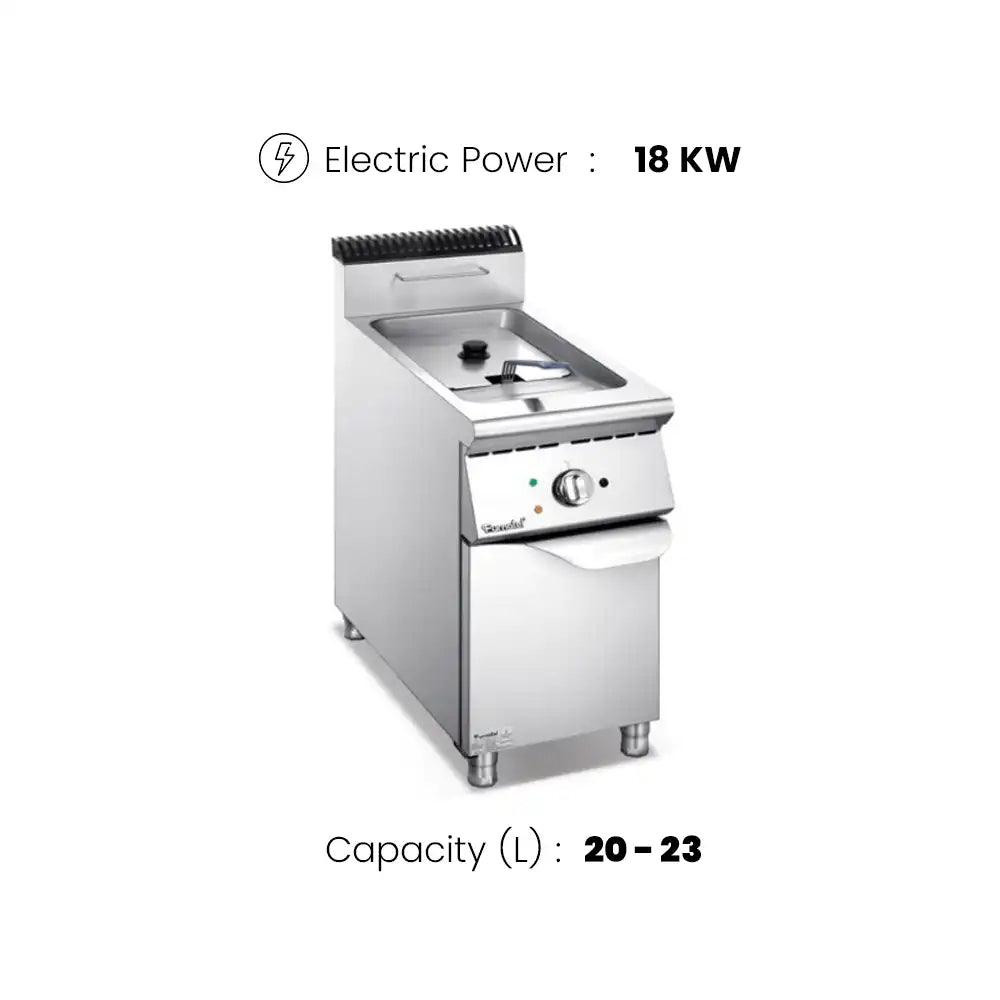 Single Electric Tank Fryer With Cupboard, 20 - 23 L, L 40 x W 90 x H 85 cm - HorecaStore