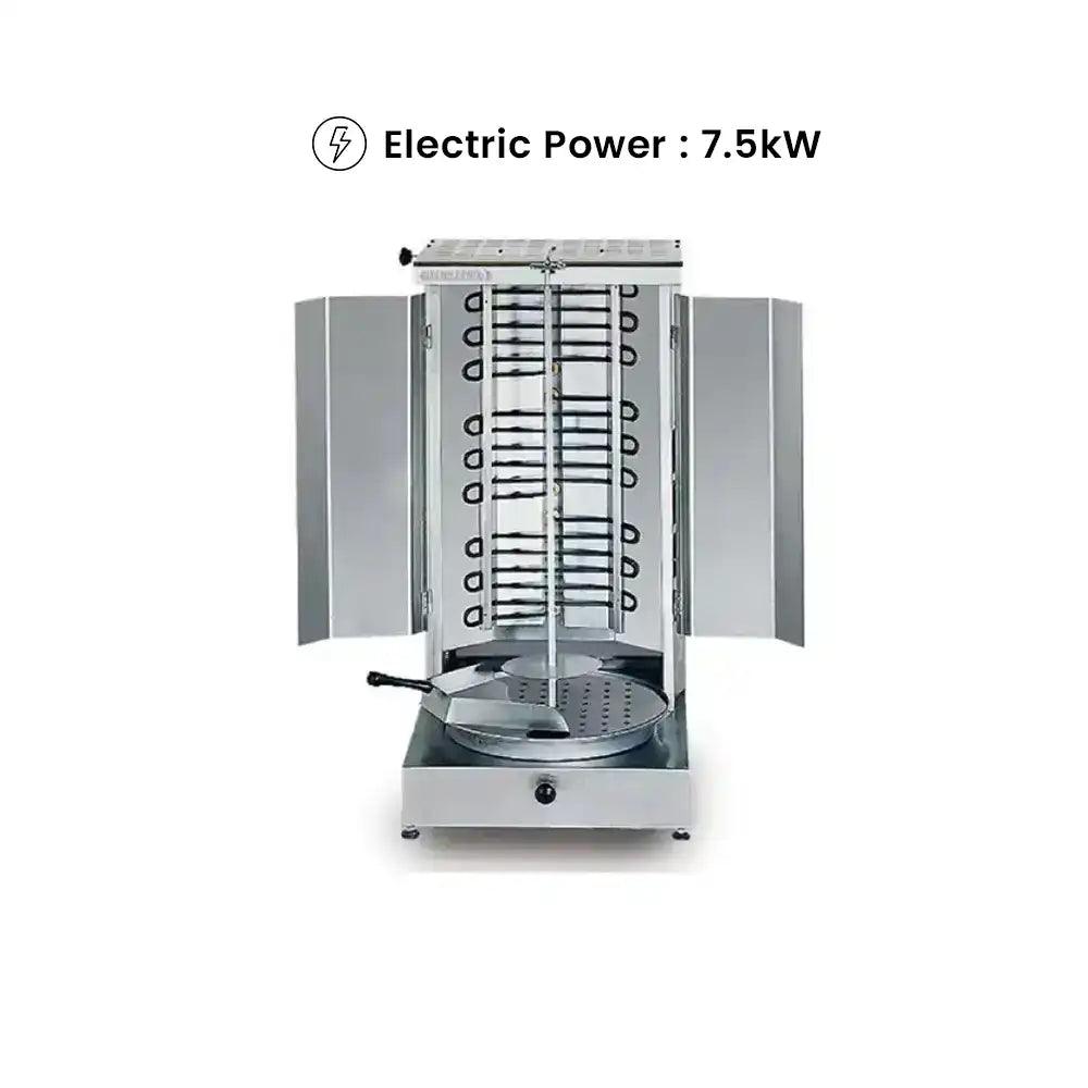 Berjaya KM3H Electric 3 Burners Cap Kabab And Shawerma Griller 20-30 KG Capacity, Power 7.5 KW - HorecaStore