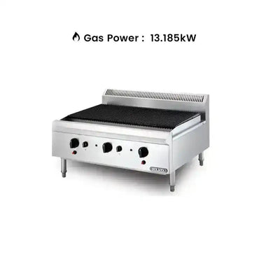 Berjaya CB3B-17 Gas Char Broiler Table Top 3 Burners, Power 13.185 KW - HorecaStore