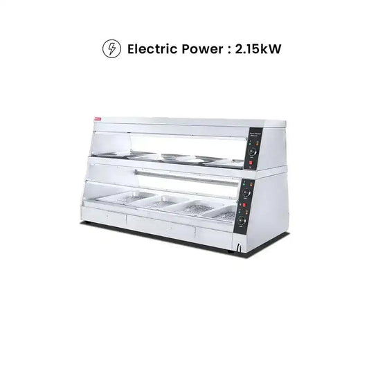 THS HW-6P-B Electric Food Warmer Display 3 Pan Compartment, Power 2.15 KW - HorecaStore