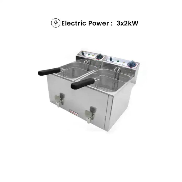 Beckers FR 10+10LT Electric Double Deep Fryer 10+10 L, Power 2 X 3 kW - HorecaStore