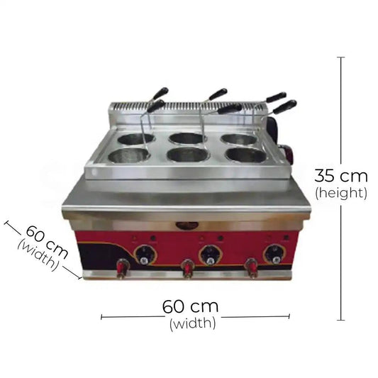 THS EPC-6A Counter Top Pasta Cooker 4.8 kW, 60 x 60 x 35 cm - HorecaStore