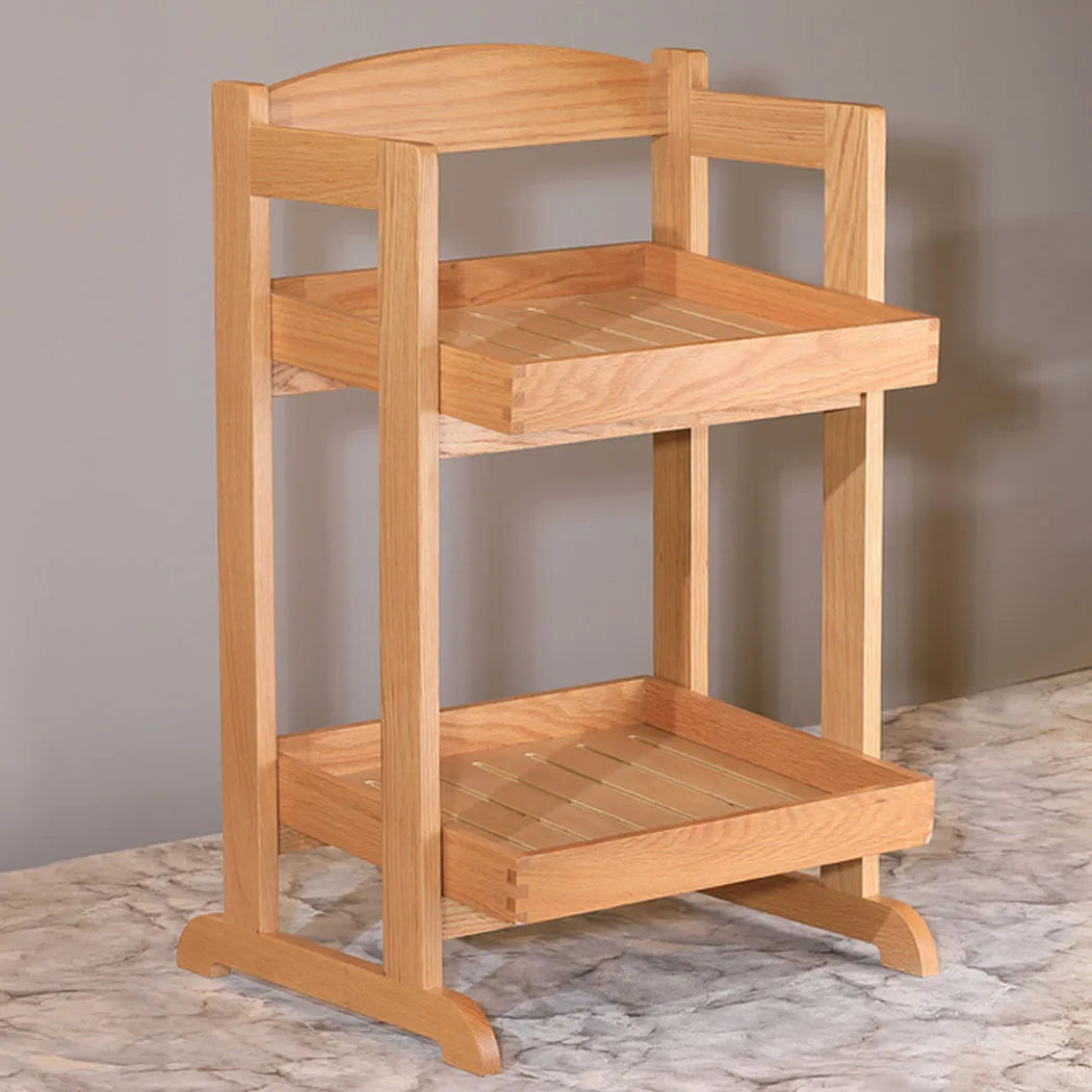 Wundermaxx Bakery Display 2 Tier, Oak Wood, L 43 x W 40 x H 70 cm