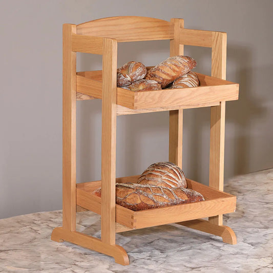 عرض مخبز وندرماكس بطبقتين، خشب البلوط، الطول 43 × العرض 40 × الارتفاع 70 سم