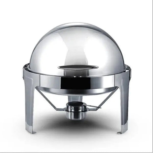 Wundermaxx Glück Stainless Steel Roll Top Round Chafing Dish, L 47.5 x W52 x 46.5 cm