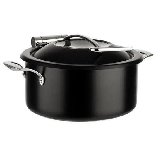 Wundermaxx Lächeln Induction Chafing Dish Set  with Glass Lid (Pot+Lid+Insert) ø 30 x H 18.5 cm,  Capacity 4 Litres, Color Black