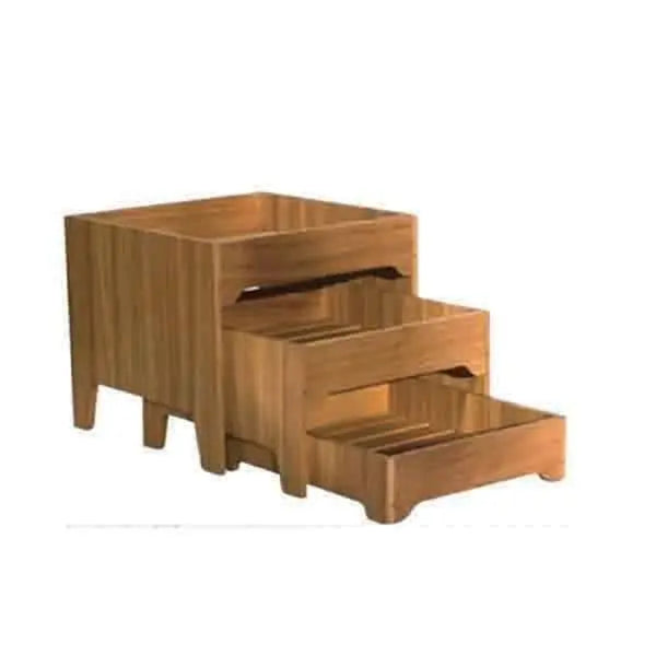 Wundermaxx Lecker Three Tier Stand, Oak Wood, L 39.5 x W 39.5 x H 33 cm, 3 Pcs