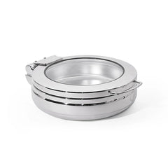 Wundermaxx Prämie Stainless Steel Round Hydraulic Induction Chafing Dish,  L 46.4 x W 37 x H 16 cm,  Capacity 4 Litres