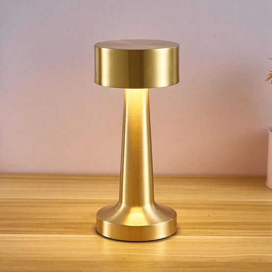 Wundermaxx Rechargeable Cordless Round Table Lamp Gold, 9 X 21 cm - HorecaStore