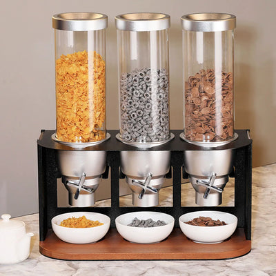 Wundermaxx Stainless Steel Triple Cereal Dispenser, 3 x 5 Liters