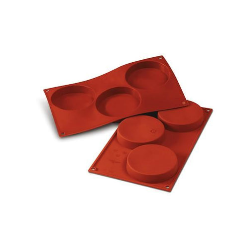 Silikomart Italy SF042 Baking Moulds 3 Florentines ø 103 x H 20 mm, 140 ml