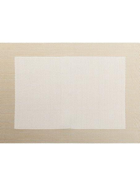 Washable Placemats 46 x 33 cm , Weaved Border, Non-Slip Heat Resistant PVC, Non-Stain, Non-Mildew, Dry Quickly, for Kitchen, Dining Room, Birthday/Holiday Party Etc. Color Off White, Pack of 6