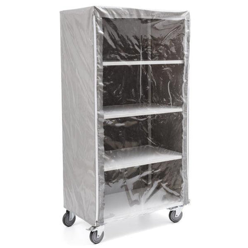 VM Laundry Cupboard L 92 x W 58 x H 177 cm, Removable, Zippered, PVC Cover, Durable Steel Platform, 4 Swivel Castor, All Around Bumper