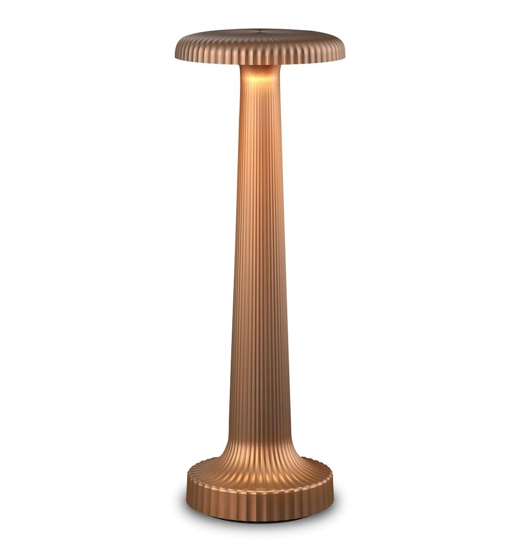 Neoz Rechargeable Cordless Table Lamp Tall Poppy For Bar/Restaurant/Coffee Shop, Bedside Light For Bedroom 270 x 94 mm, Color: Satin Bronze - thehorecastore