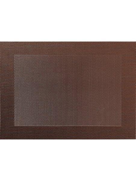Washable Placemats 46 x 33 cm , Weaved Border, Non-Slip Heat Resistant PVC, Non-Stain, Non-Mildew, Dry Quickly, for Kitchen, Dining Room, Birthday/Holiday Party Etc. Color Brown, Pack of 6