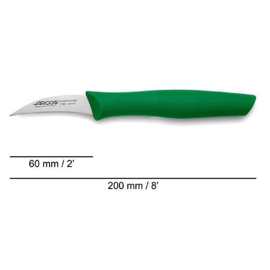 Arcos Shaping Knife 6cm, Stainless Steel Professional Kitchen Knife. Ergonomic Handle. Color Green - thehorecastore