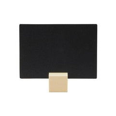 Securit® Mini Chalkboard Sign or Tag Holder A7 H9 x W10.5 x D0.3 cm, Double sided writing surface, with a hard wooden base, Place Cards, Small Rectangle Chalkboards for Restaurant, Wedding, Birthday Party, and Event Decoration, Color Black, Set of 6