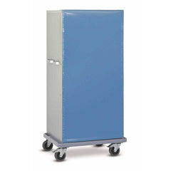 Aluminium Shelved Laundry Trolley with PVC Cover 3 Compartments, L 90 x W 60 x H 105 cm, 4 Castors, Color Silver