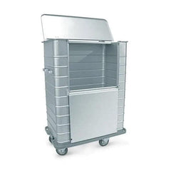 Aluminium Linen Truck, Foldable Front And Lid L109 X W69 X H151.5 cm, All Around Bumper, 4 Castors