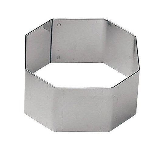 Paderno 47425-30 Stainless Steel Mini Cake Ring Hexagon, L 6 x H 3 cm, Set of 6 Pcs - thehorecastore