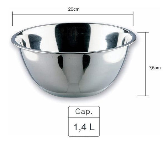 Lacor Spain 14025 Stainless Steel Conical Mixing Bowl 24 cm, 2.50 Liters - thehorecastore