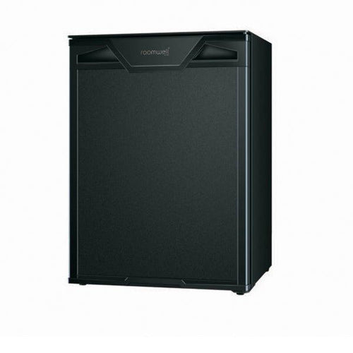 Roomwell UK High Cool Absorption Minibar, Solid Door 60 Liters, H 57 x W 49 x D 49 cm 100% Silent, Ultra-Cooling, CFC/HCFC Free, Color Black