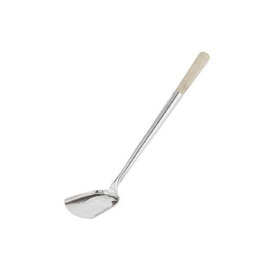 Paderno 49610-14 Stainless Steel, Wooden Handle Chinese Wok Spatula Ø 13.3 cm X 12.0 cm - thehorecastore
