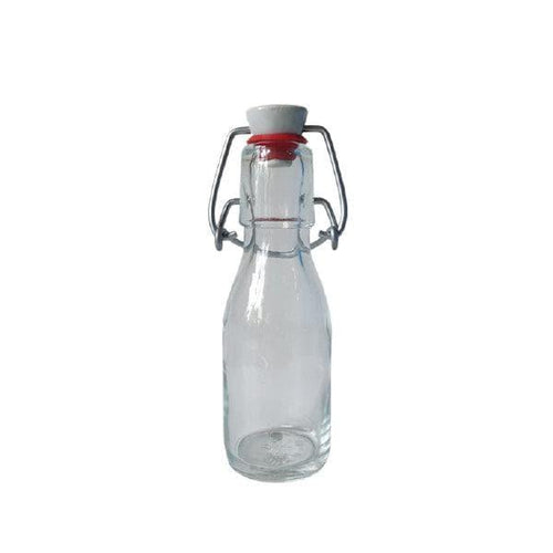 Flip Top Glass Bottle 60 ml Swing Top Brewing Bottle with Stopper for Beverages, Airtight Lid & Leak Proof Cap, Clear