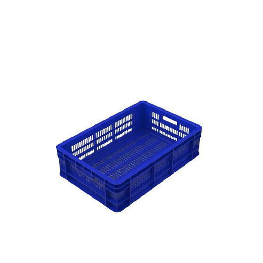 Ventilated Crate L 600 x W 400 x H 280 mm, Blue - thehorecastore
