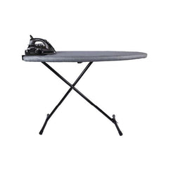 Roomwell Adjustable Height Prestige Anti-Theft Flame Retardant Metallic Cover Ironing Board, L 133 x W 41.5 cm Black