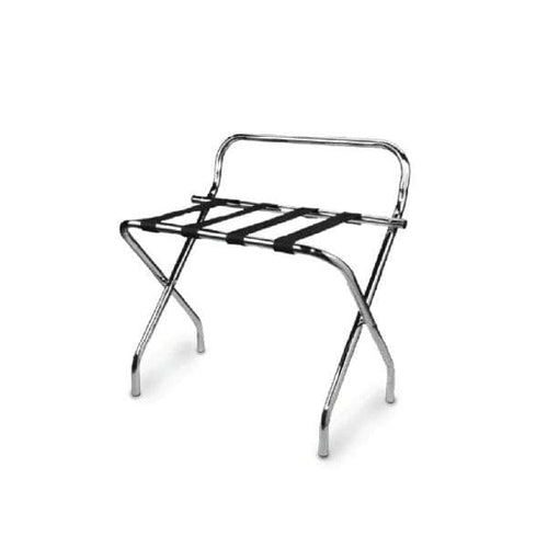 Roomwell Chrome Stainless Steel Folding Luggage Rack and Suitcase Stand L73 x W67.9 x H66 cm Silver