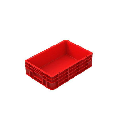 THS Plastic Closed Crate L 600 x W 400 x H 170mm Red