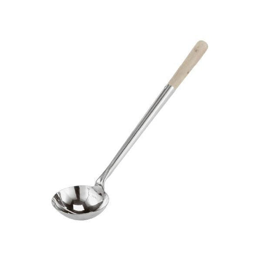 Paderno 49609-14 Stainless Steel, Wooden Handle Chinese Wok Ladle Ø 13.8 cm - thehorecastore