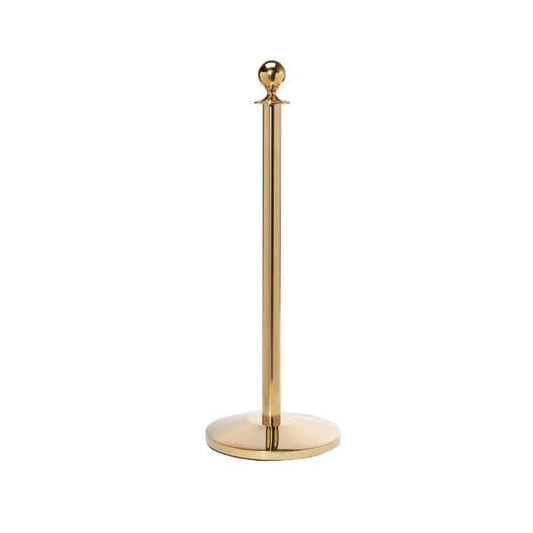Crowd Control Barrier Stanchions Pole Stainless Steel, Resistant To Moisture, Rust, Corrosion, And High Temperature. Stable Base, Color Gold - HorecaStore
