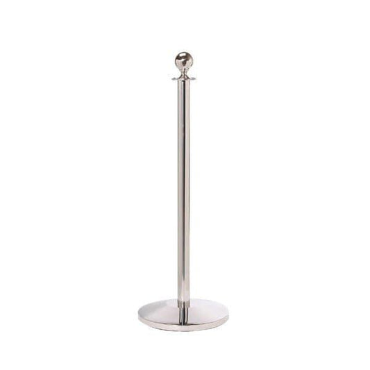 Crowd Control Barrier Stanchions Pole Stainless Steel, Resistant To Moisture, Rust, Corrosion, And High Temperature. Stable Base, Color Silver - HorecaStore