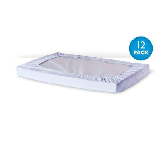 Foundations 100% Cotton Safefit Elastic Sheet for Compact Crib, Color White, Pack of 12