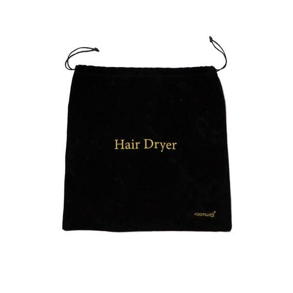 Roomwell Hair Dryer Bag Velvet, Prevent Dust or Messy Cord, Color Black - thehorecastore