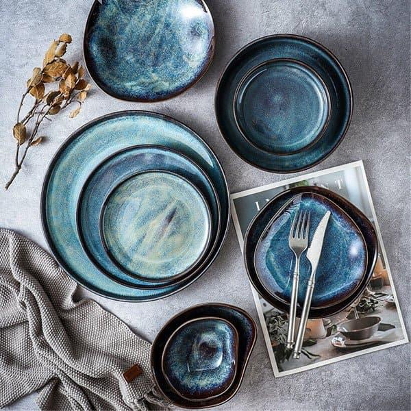 Furtino England Ocean 6.5"/17cm Blue Porcelain Irregular Plate 8/Case - thehorecastore