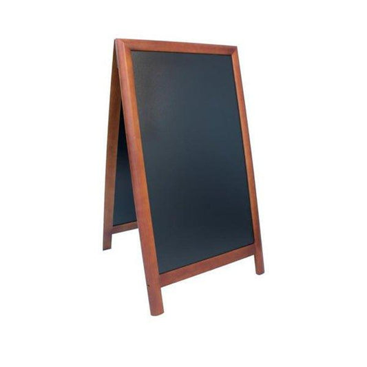 Securit® Wooden A Frame Chalkboard Sign Large H 125 x W 70.5 cm - Free Standing Easel / Sturdy Sidewalk Sign, Sandwich Board / Outdoor Blackboard Pavement Sign, Chalkboard Easel Double Sided Sandwich Board, Menu Display for Restaurants, Color Dark Brown