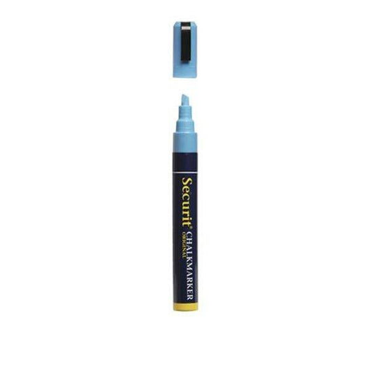 Securit SMA510-BU Liquid Chalk Marker Medium 2-6 mm Nib, Color Blue, Set of 3
